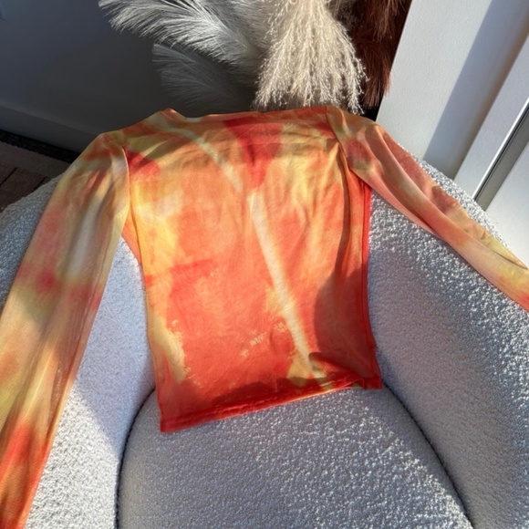 Andersson Bell Orange Sheer Long-sleeve Top by JW Anderson - Picture 2 of 6